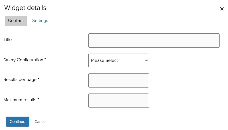 Configuring a Document List widget