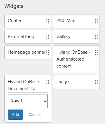 Adding a Document List widget to a Homepage