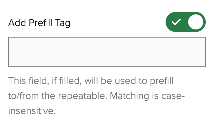 Screenshot of Prefill Tag
