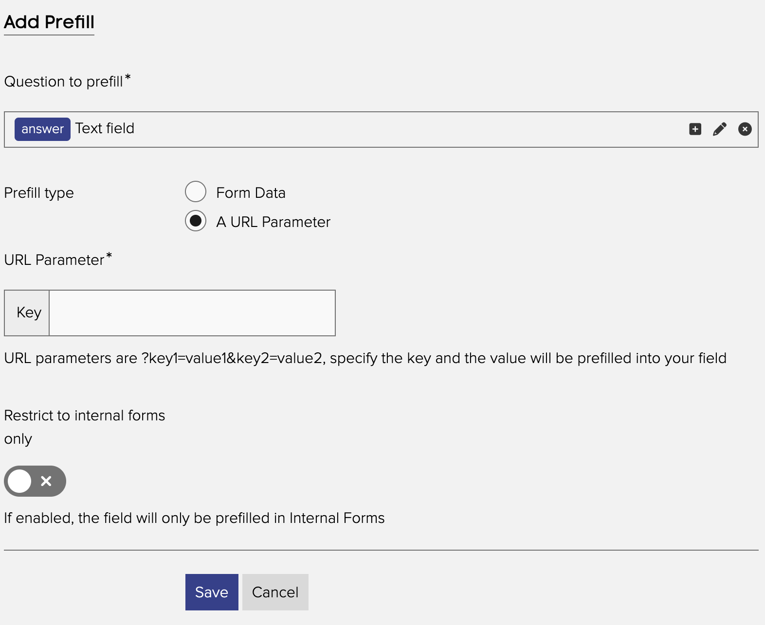 Prefill URL parameter screenshot