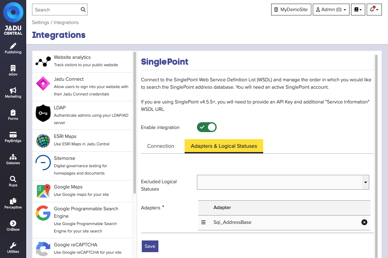 Add adapters with single URL