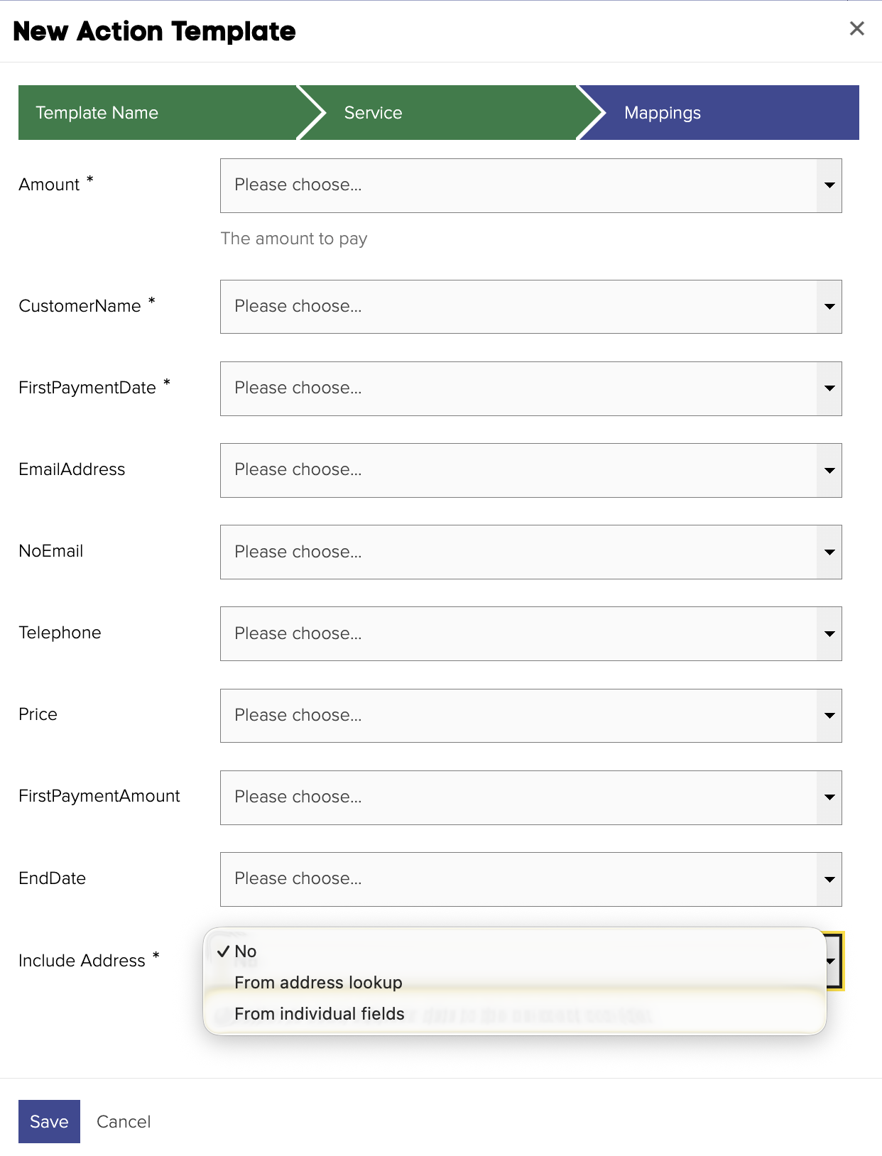 Creating a recurring card payment - mappings