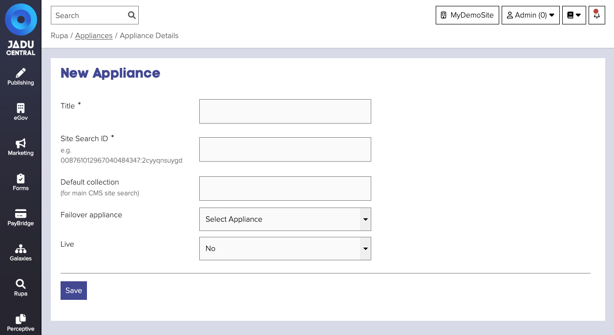 Appliances form