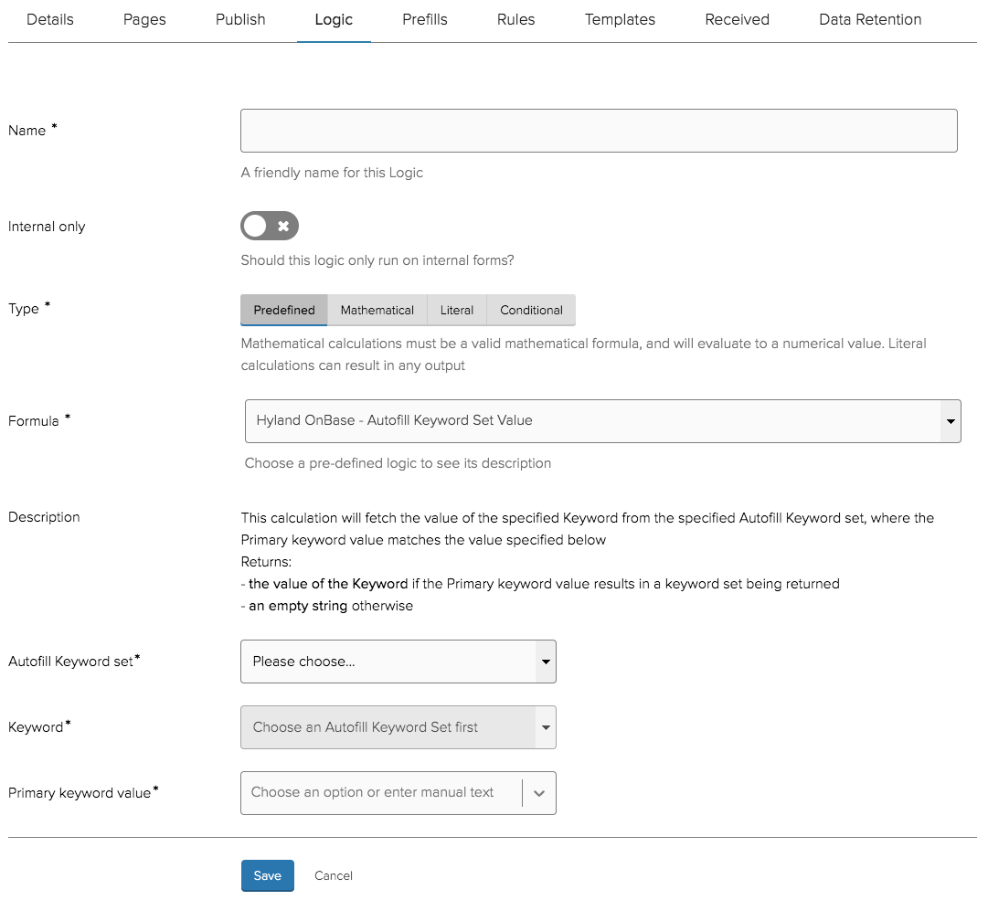 Configuring an &quot;Autofill Keyword Set Value&quot; Form Logic