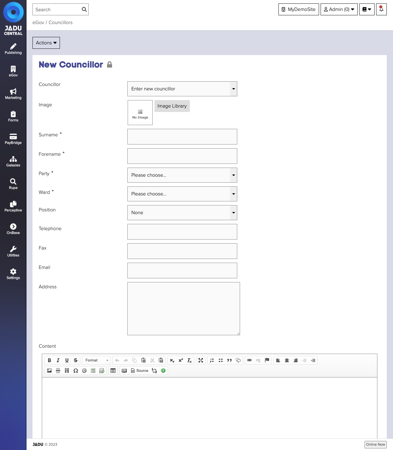 Councillor form