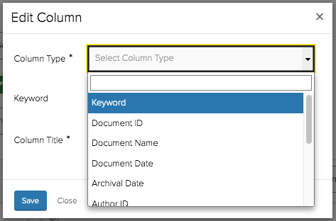 Configuring a column