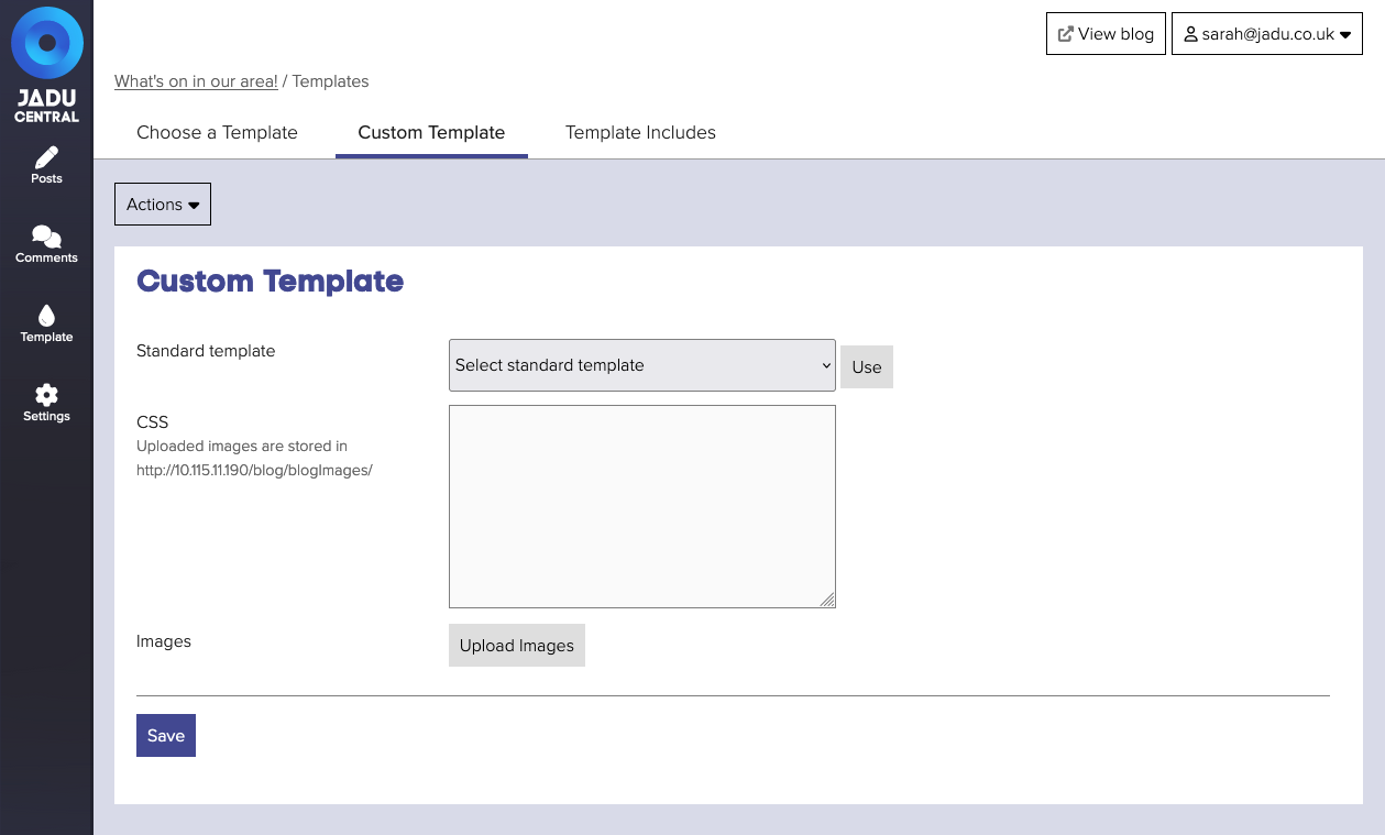 Custom template form