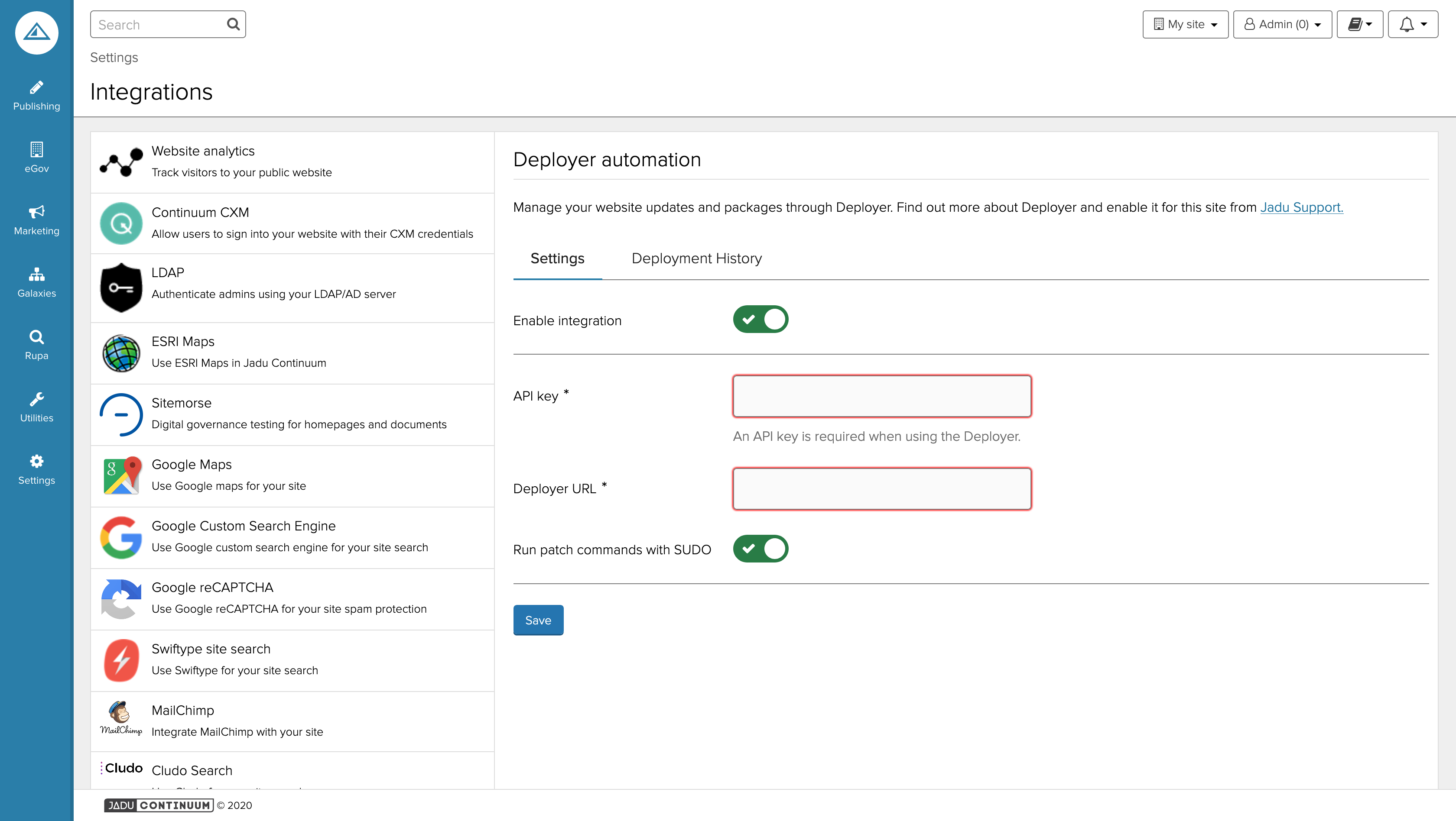 Deployer automation integration