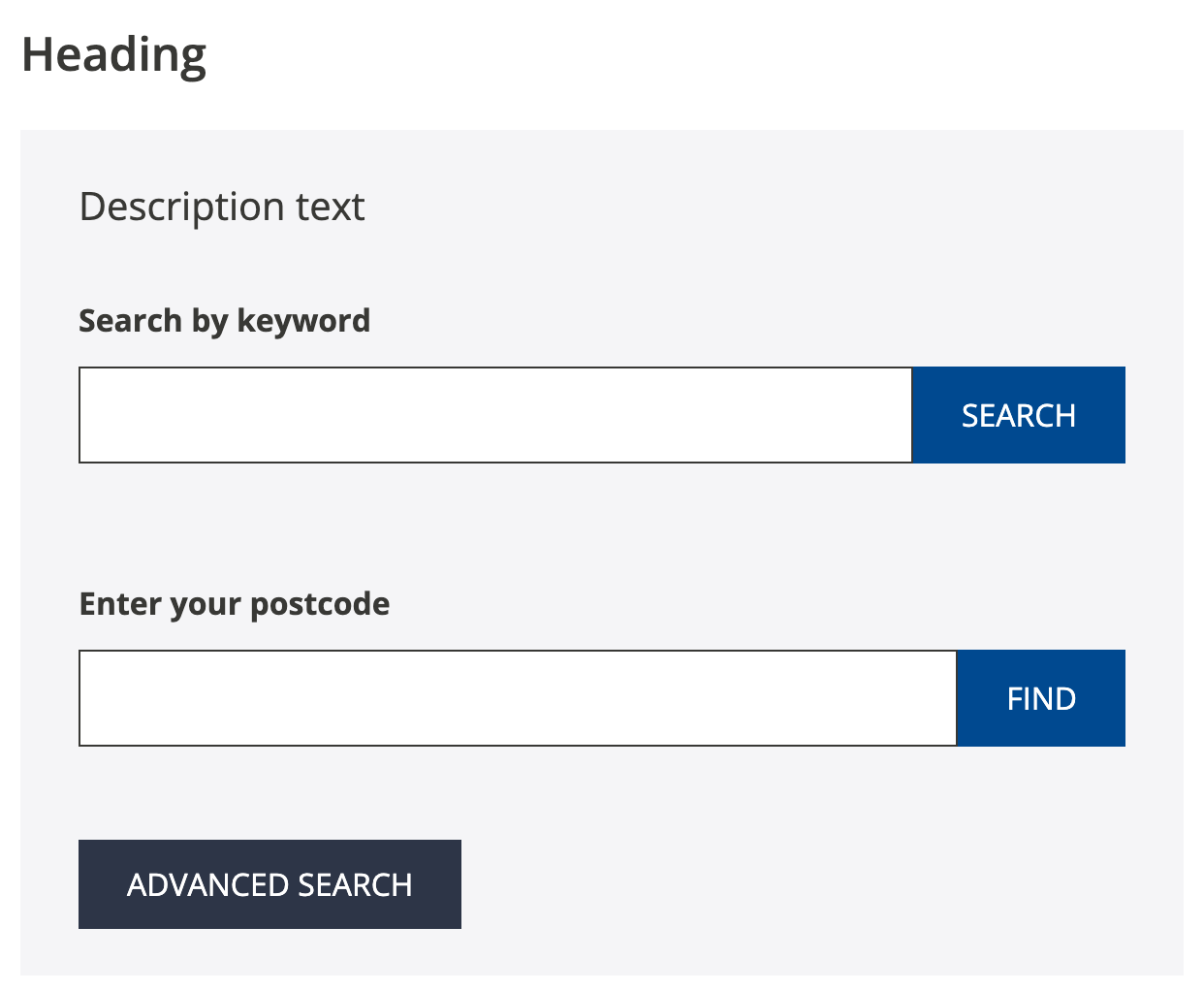 Directory front end search screenshot
