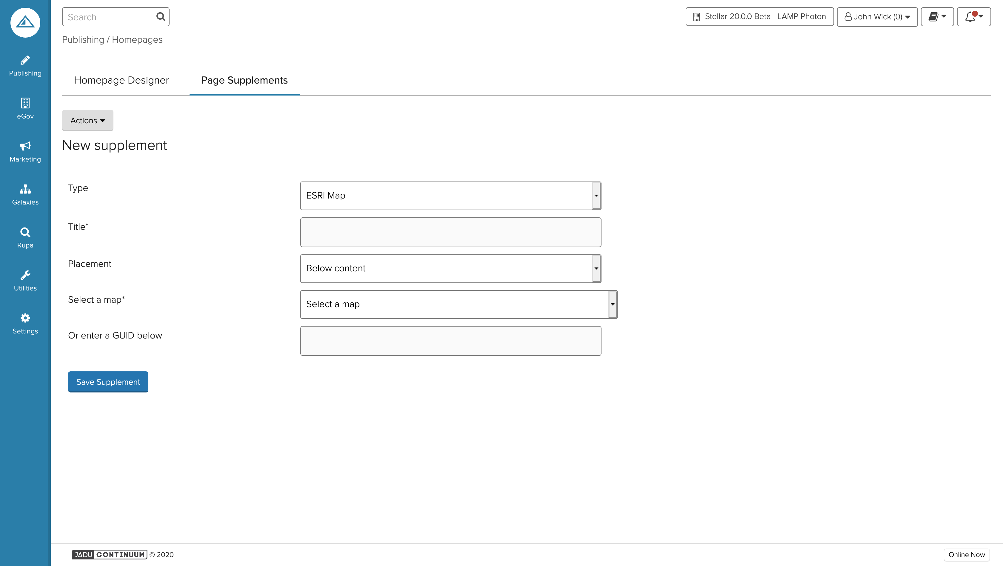 ESRI map form interface