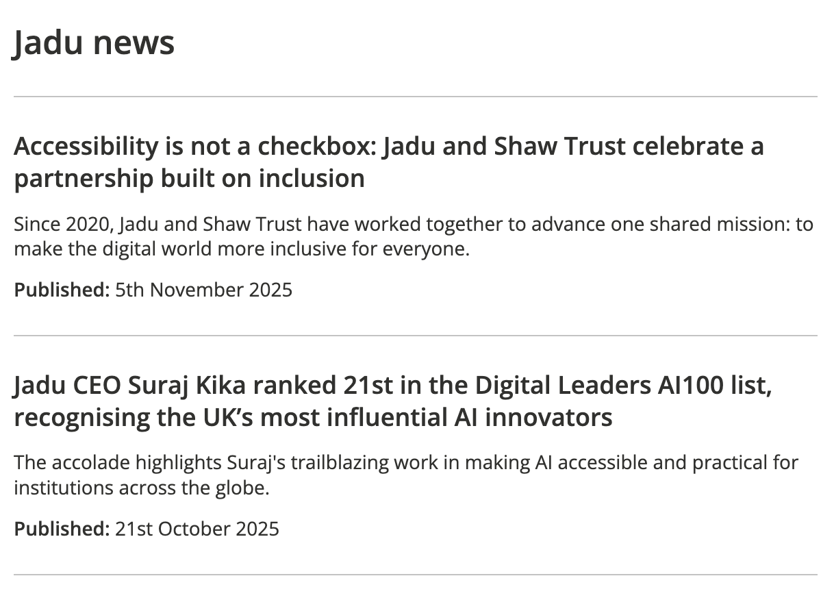 External feed widget screenshot