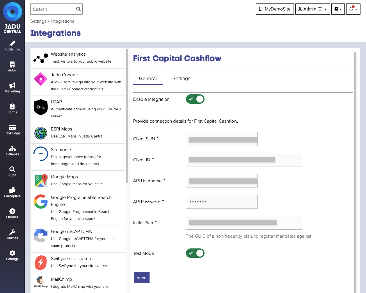 Enabling First Capital Cashflow Integration