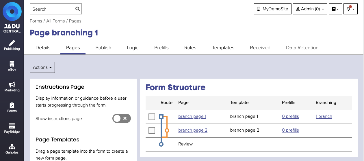 Form overview