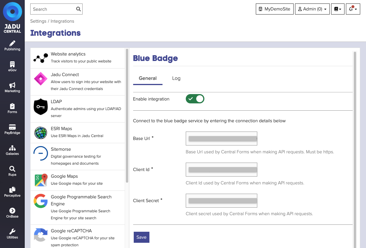 Integration Page