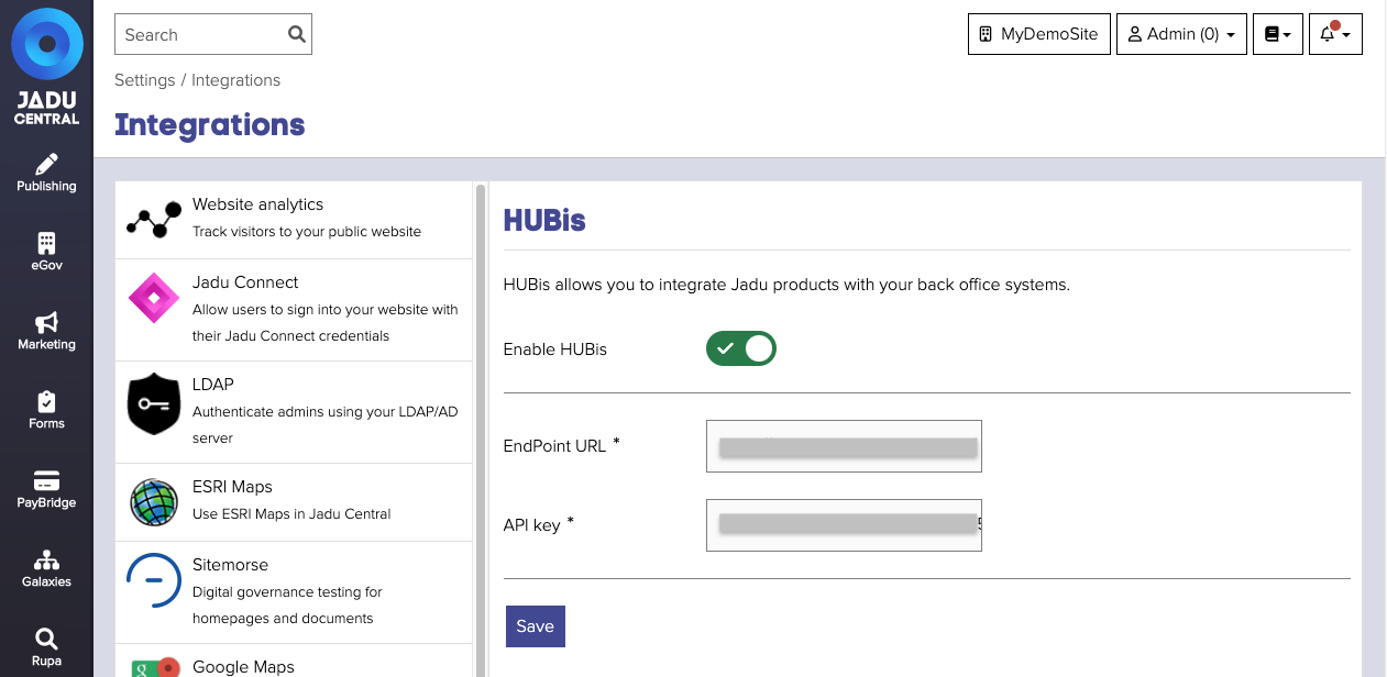 HUBis integration