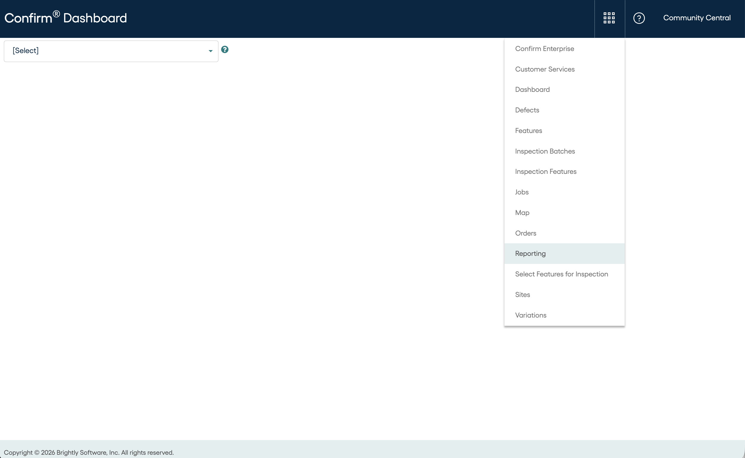 Navigate to Reporting in Confirm Web