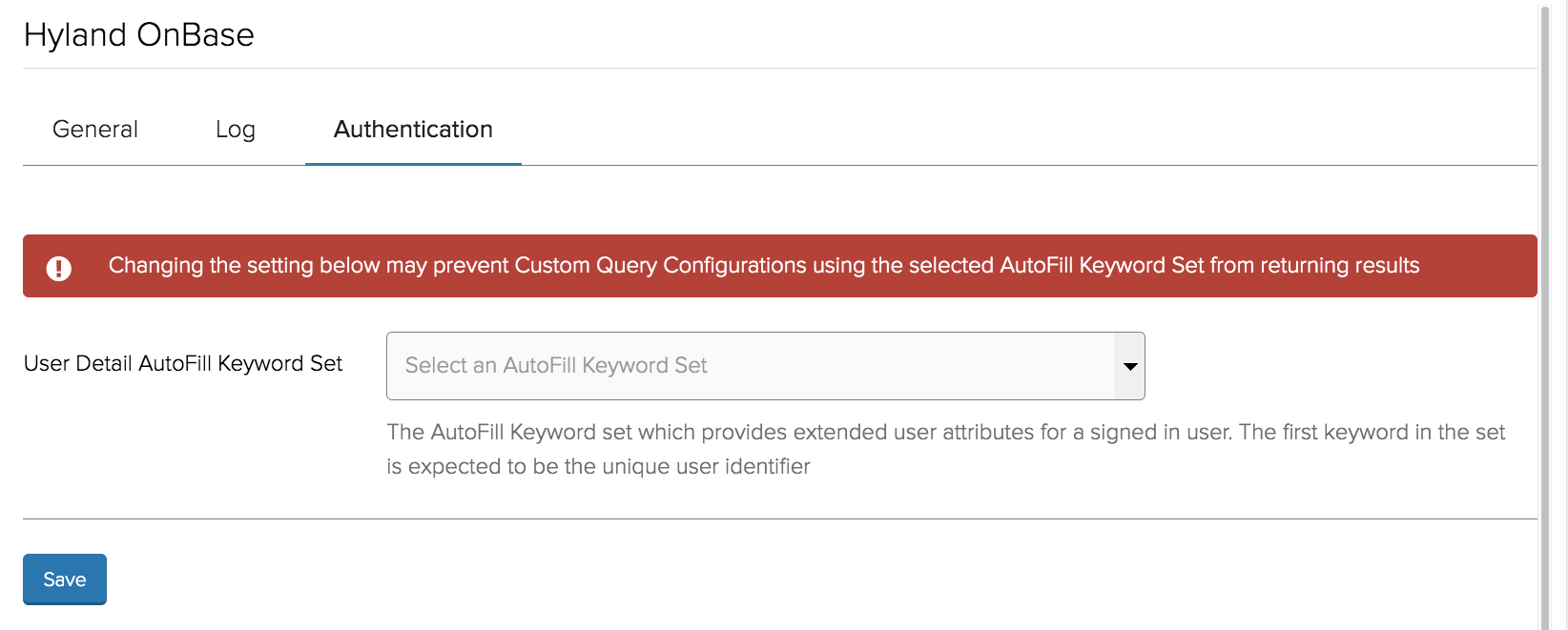 Hyland OnBase &quot;authentication&quot; settings