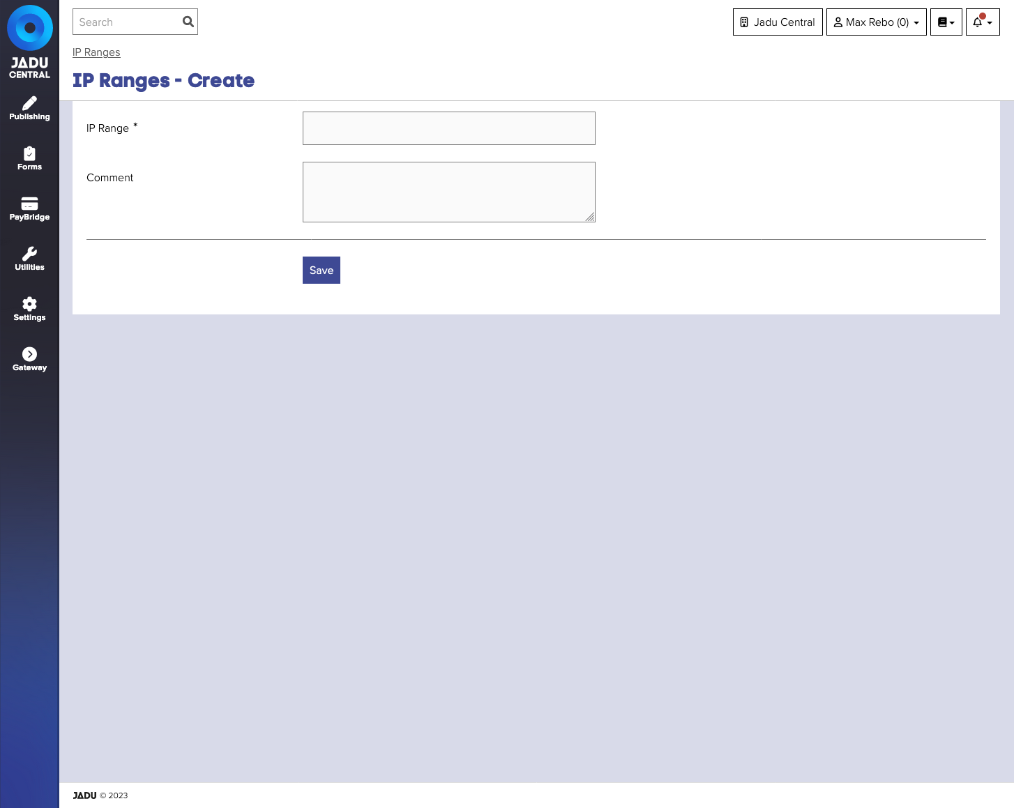 IP Range form