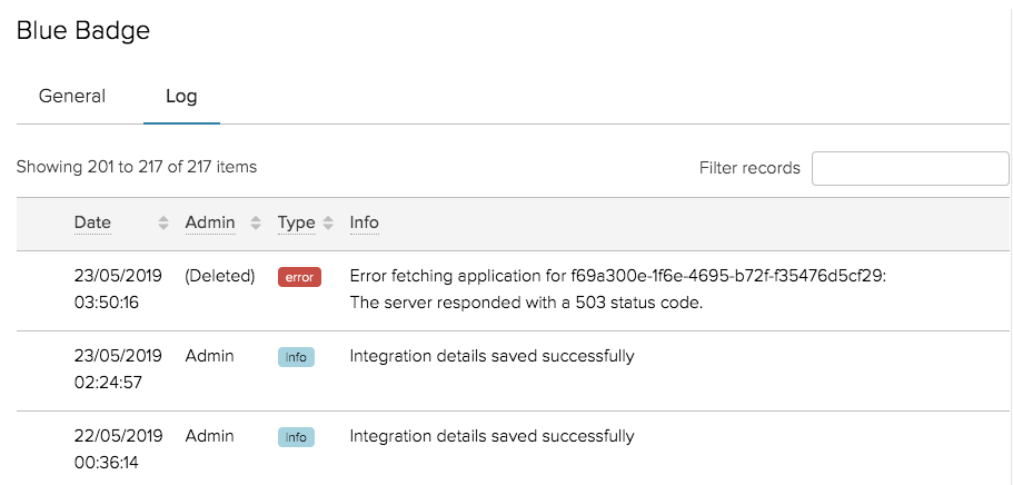 Integration Log