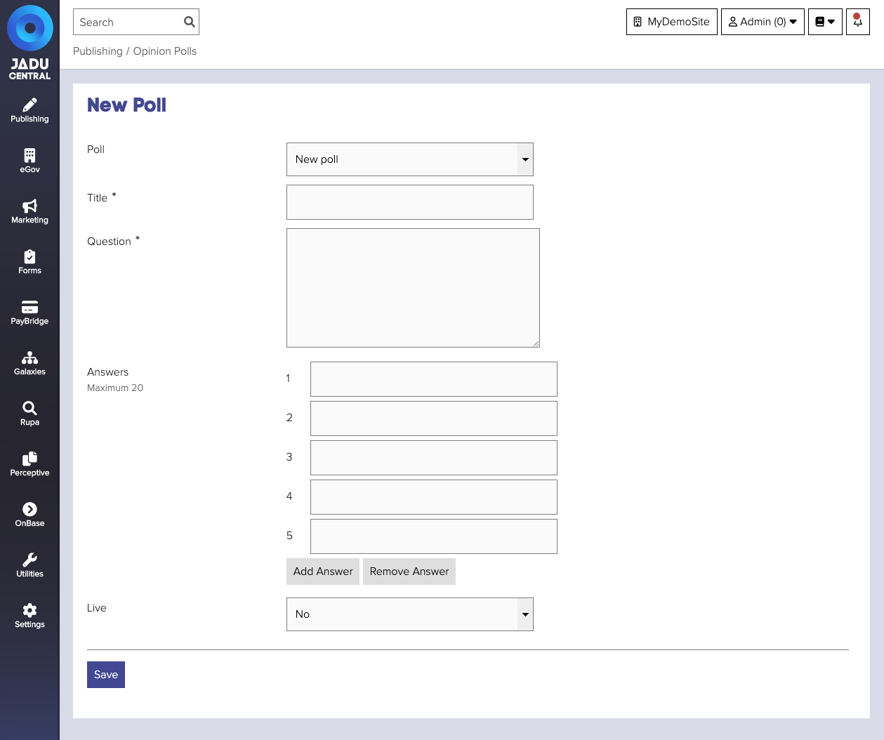 Opinion poll form