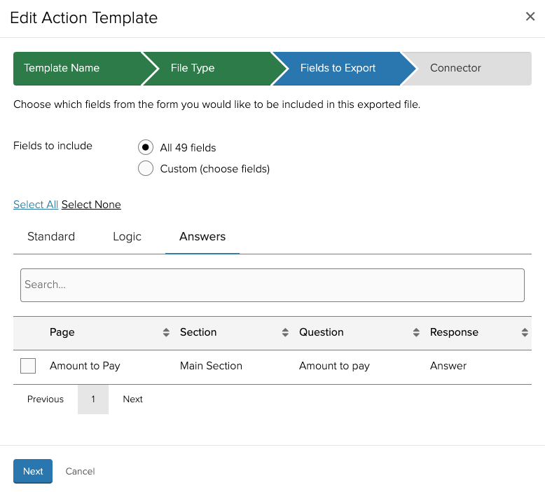 An example Progress Mapped Action Type