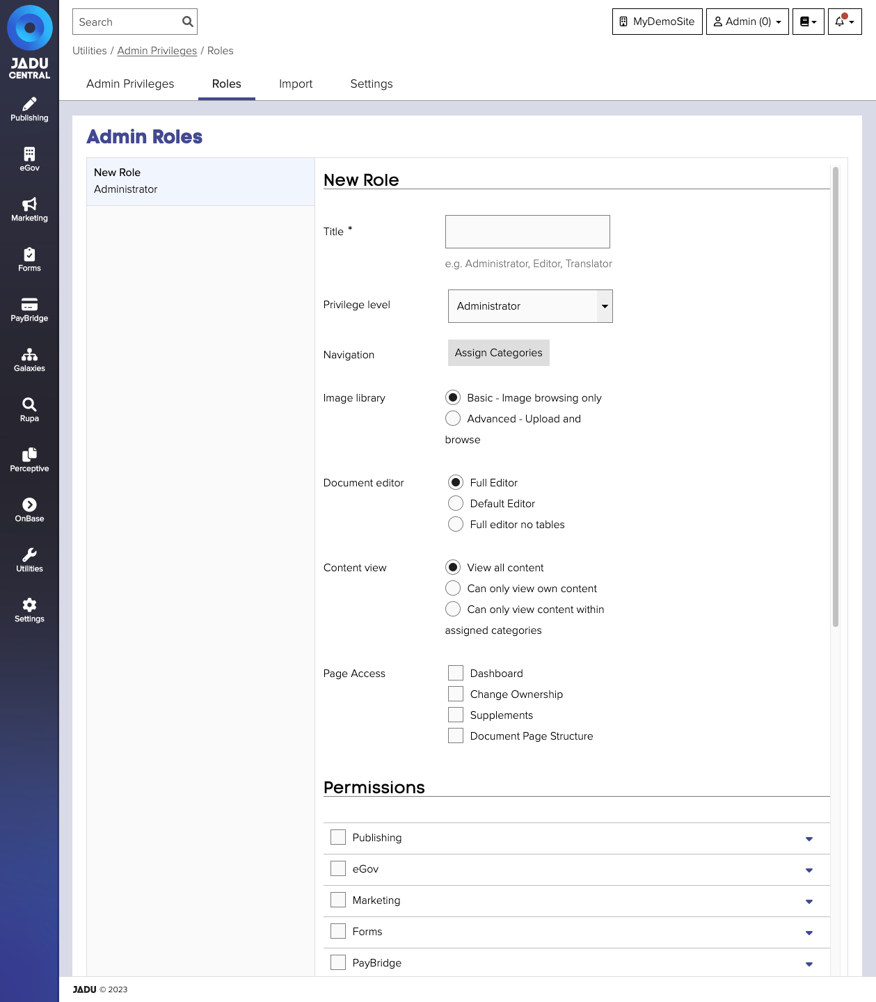 Roles form