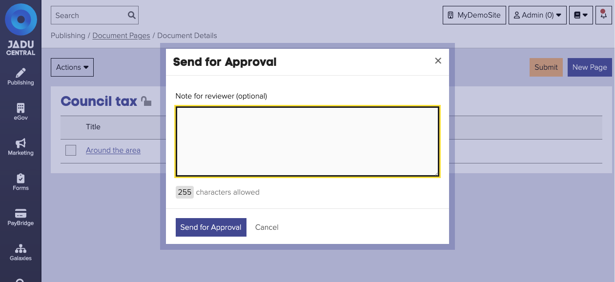 Send for approval