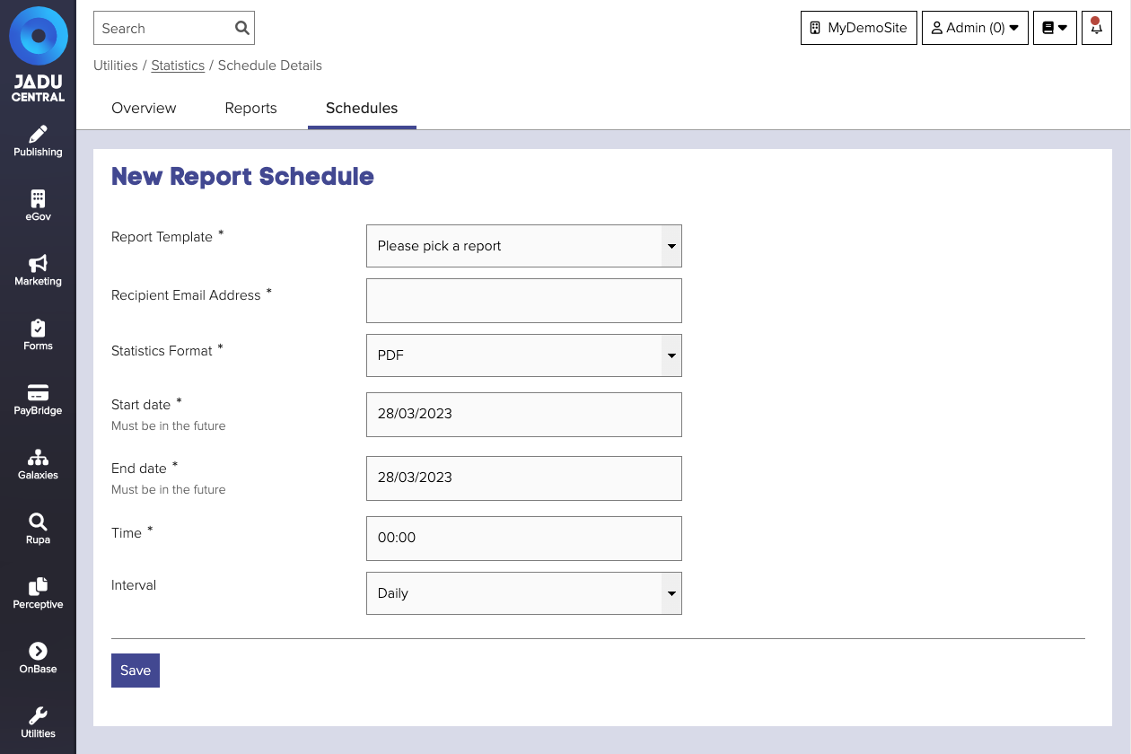 Schedule form