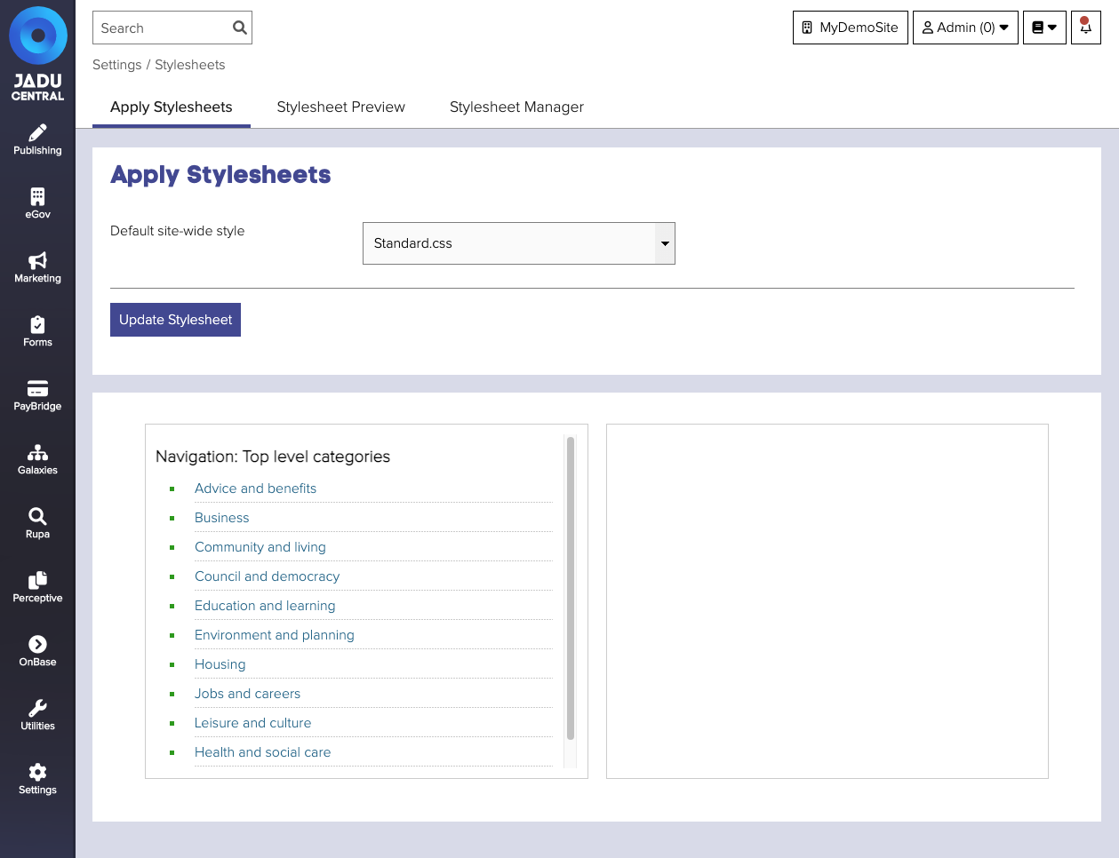 Stylesheet management