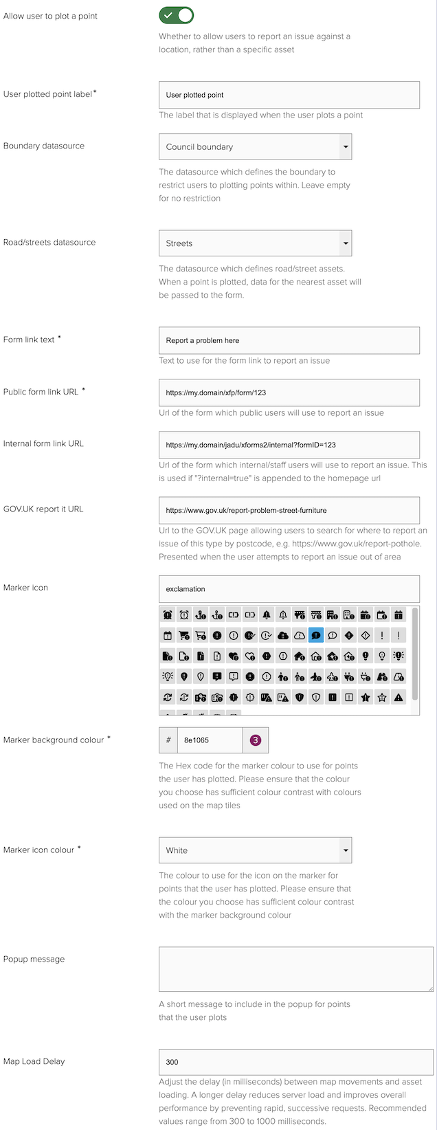 Confirm map widget settings - step 3