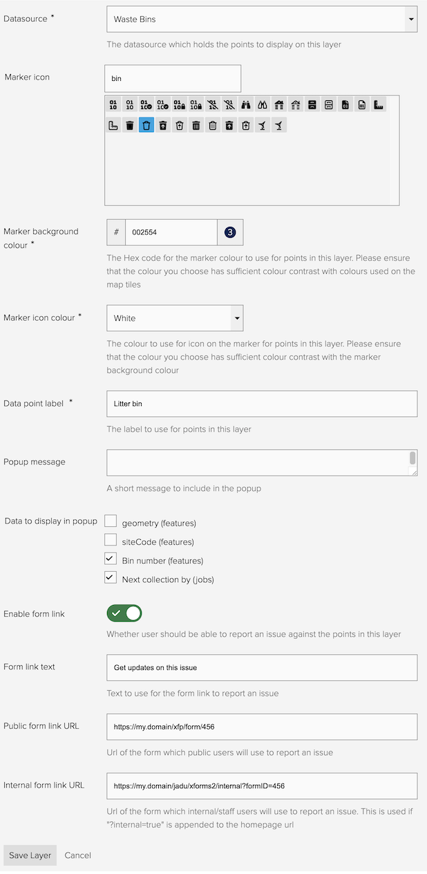 Confirm map widget settings - step 4