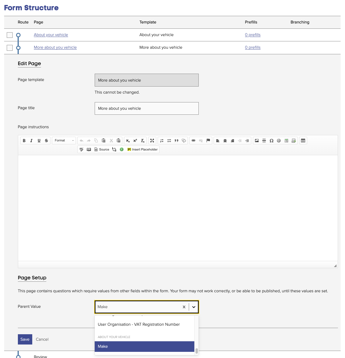 Configuring a &quot;WorkView Dataset&quot; Component in Page Setup