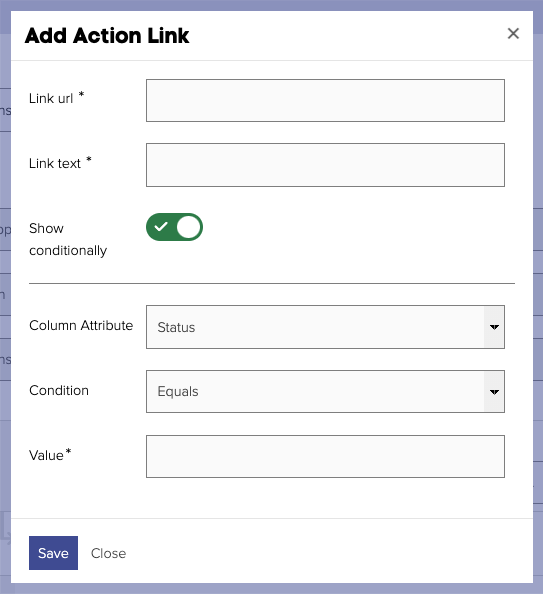 Configuring an Action Link