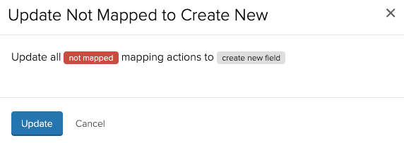 Case type import mappings update not mapped to create new