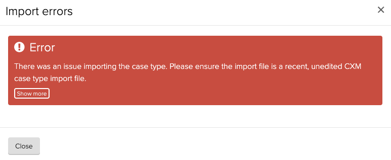 Case type import mappings continue import panel