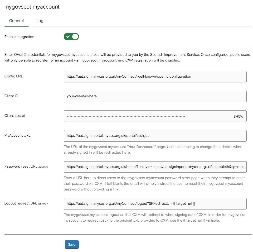 mygovscot myaccount configuration