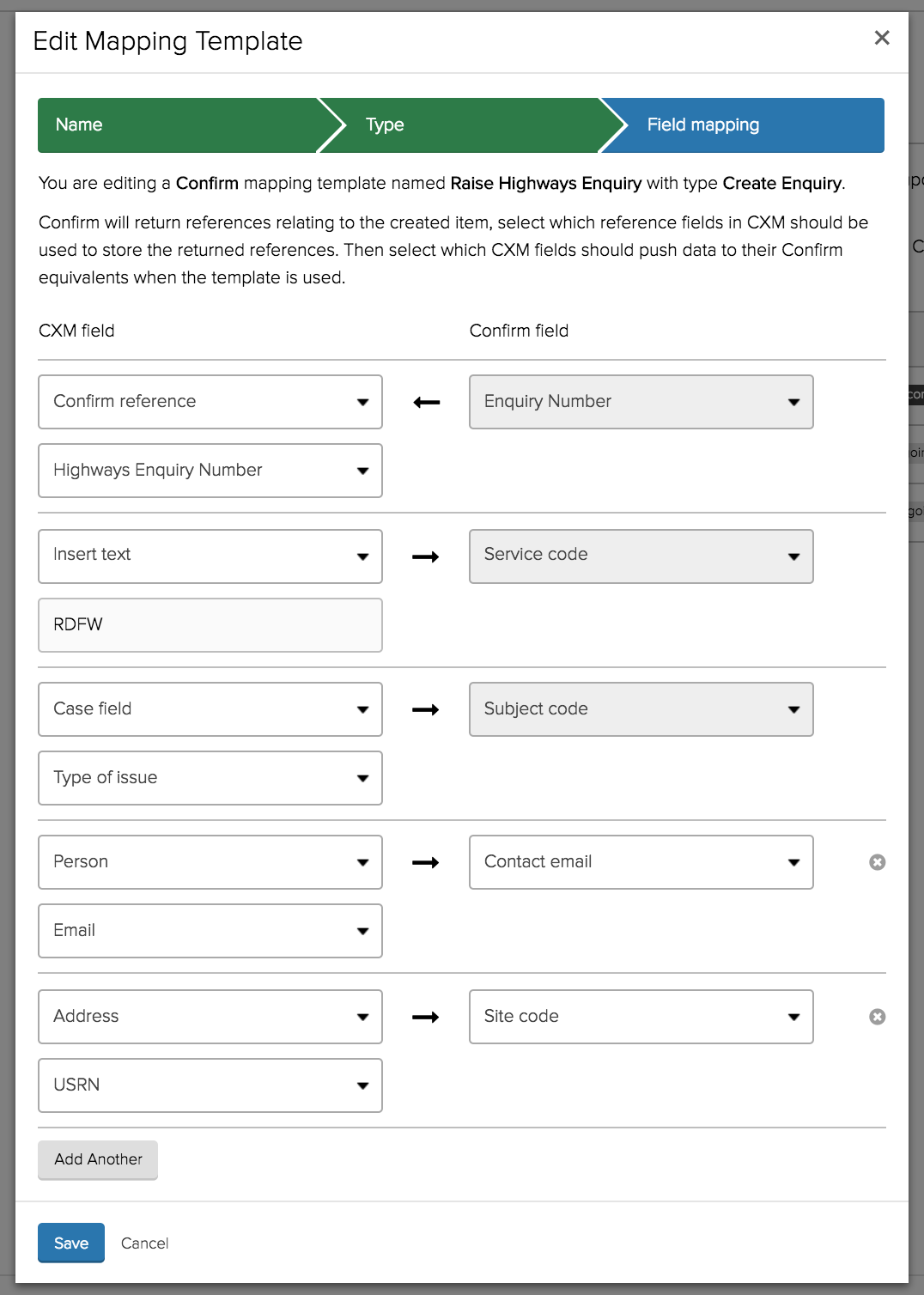 Mapping Template