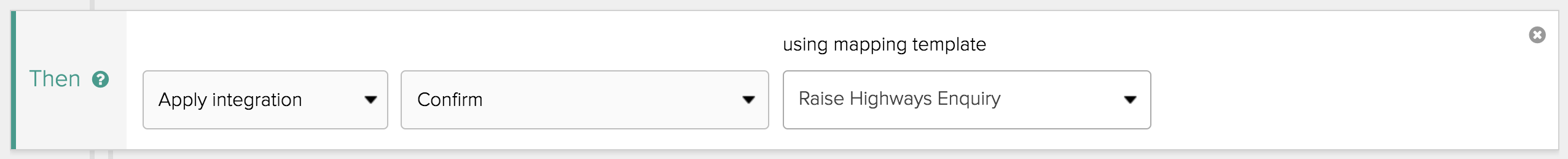 Apply integration rule action