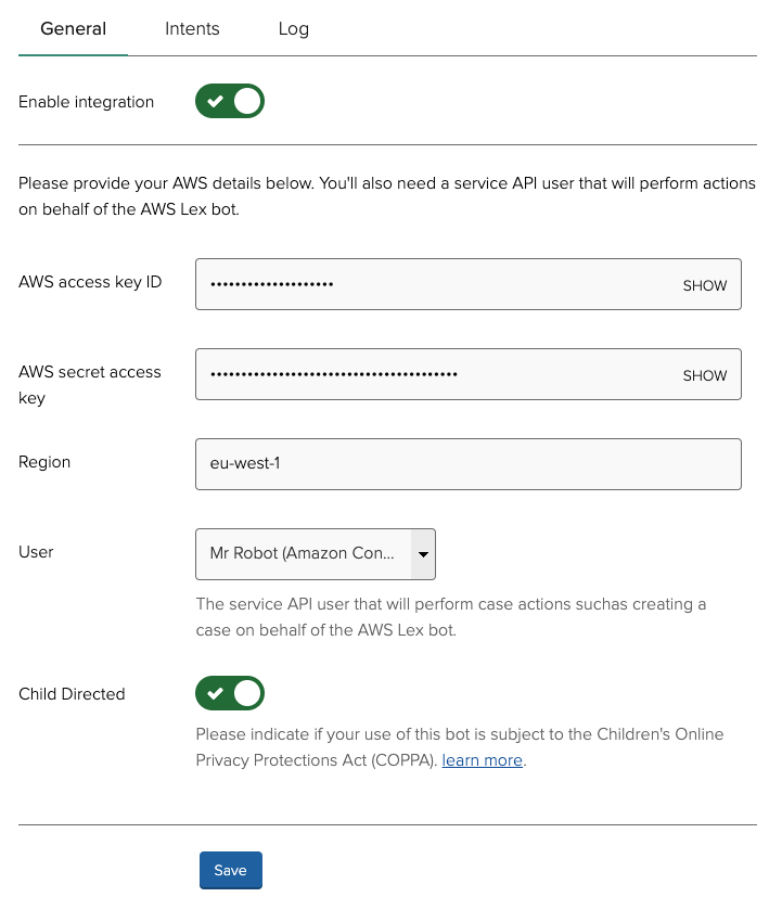 General settings