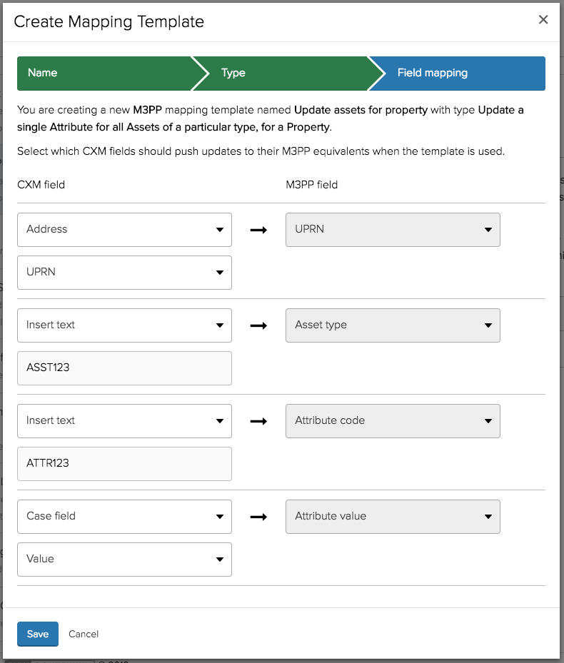 Mapping Template: Update a single Attribute for all Assets of a particular type, for a Property