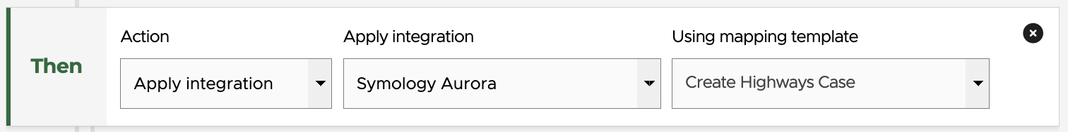 Apply integration rule action