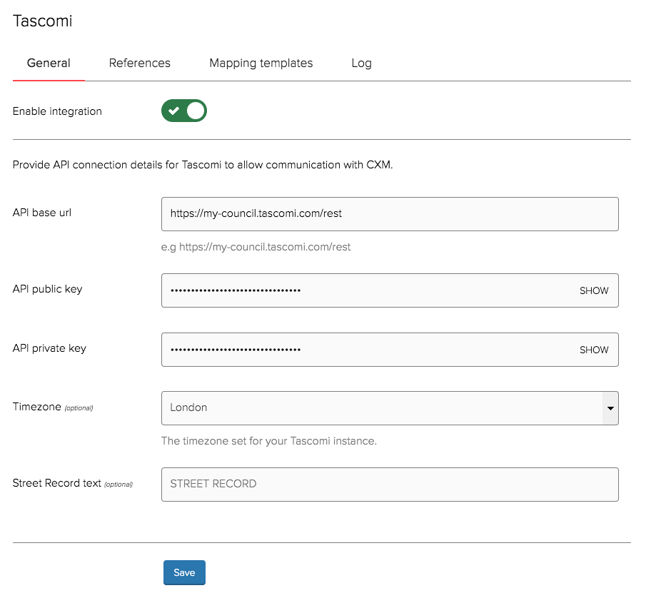 General settings