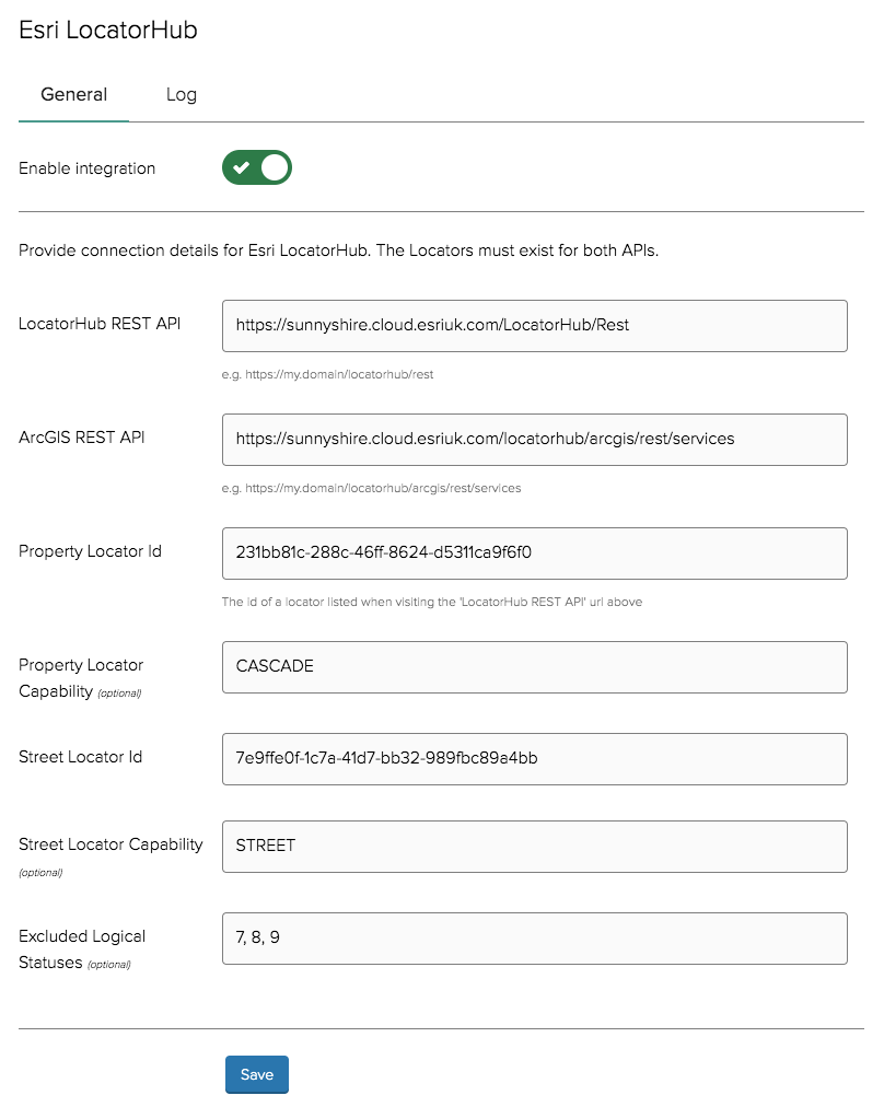 LocatorHub configuration