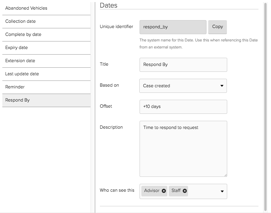 Jadu Connect Case Date as SLA