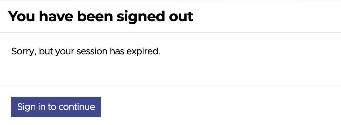 You have been signed out