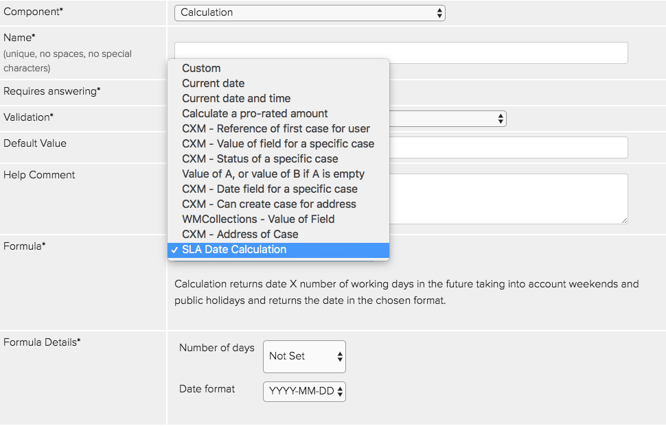 Jadu Central calculation for SLA