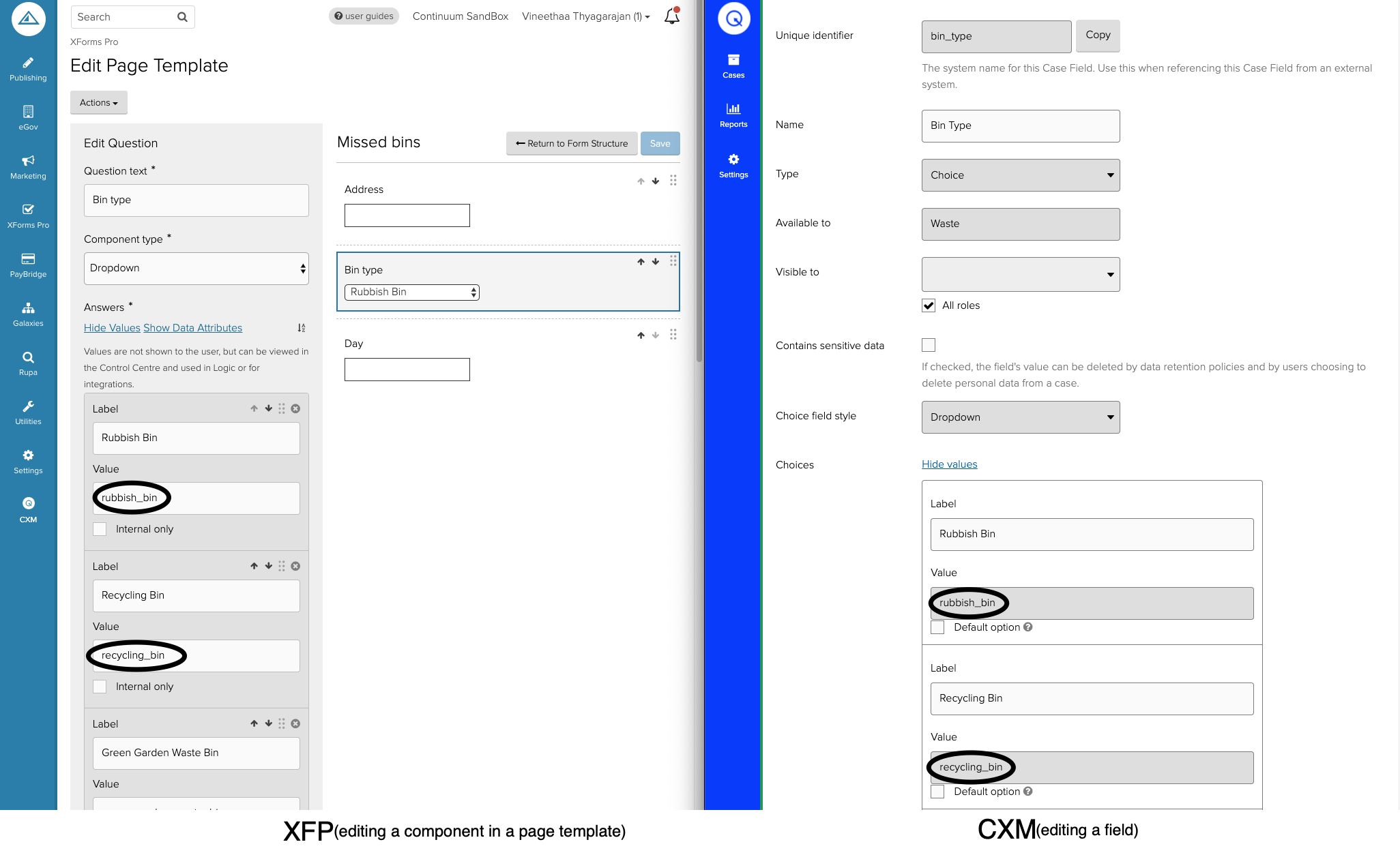 Values match between Jadu Central and Jadu Connect choice fields